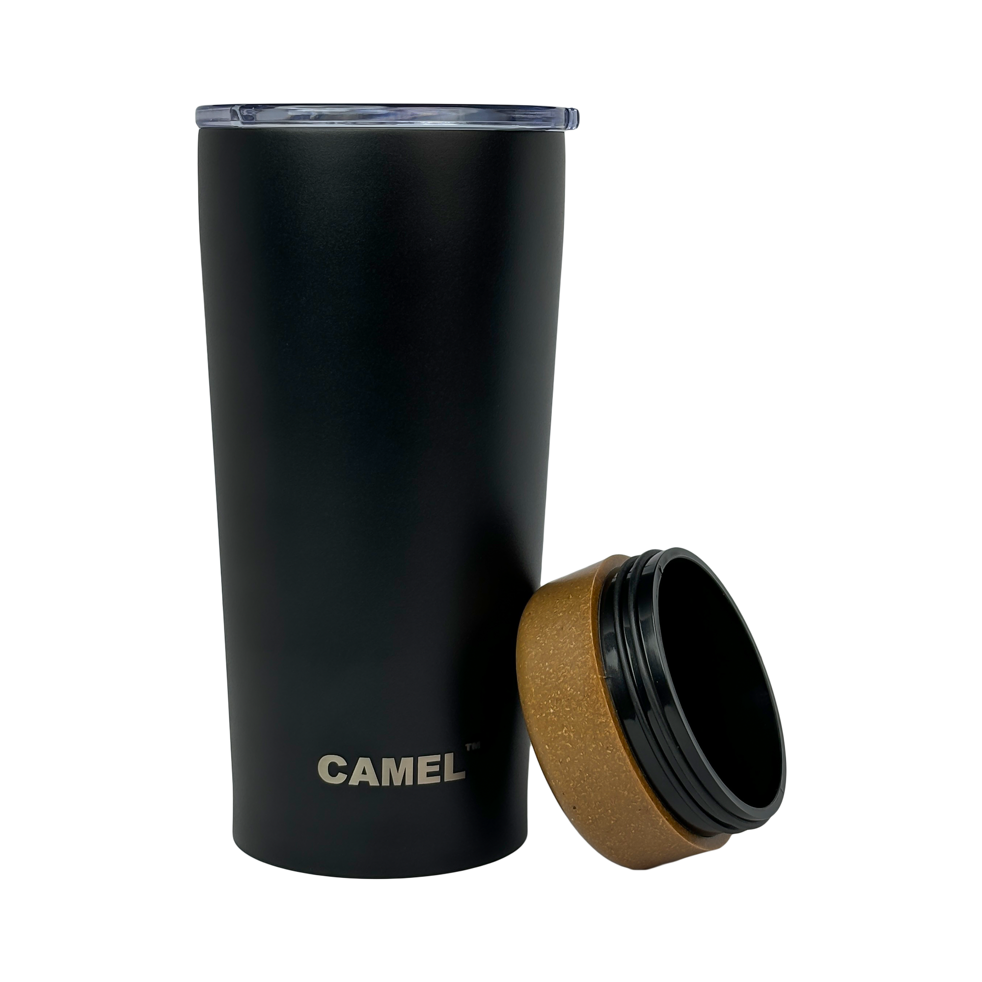 2 IN 1 TRAVEL TUMBLER - BLACK
