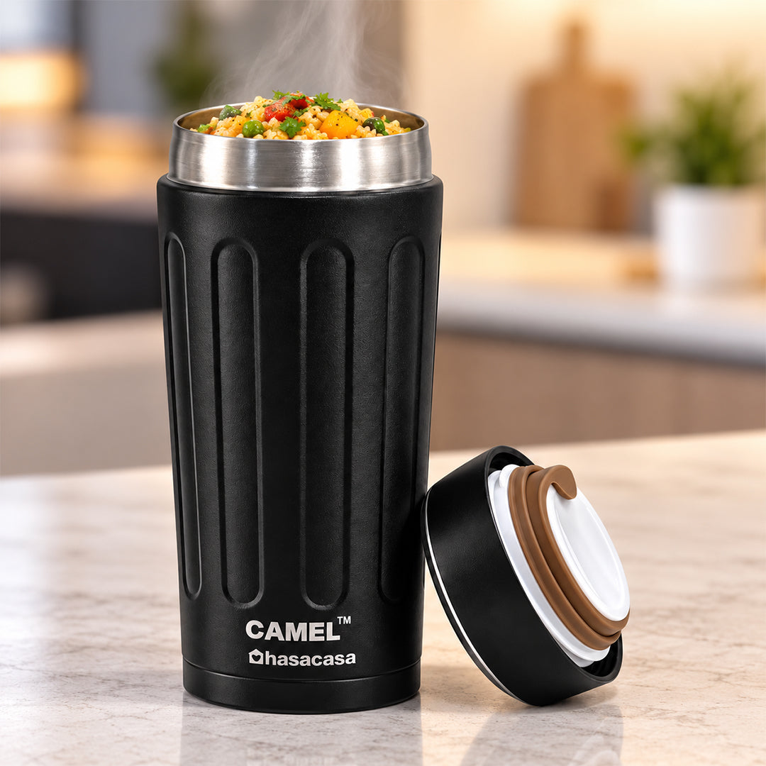 Milo Vacuum Food Jar | 6 Hours Hot 12 Hours Cold - Black
