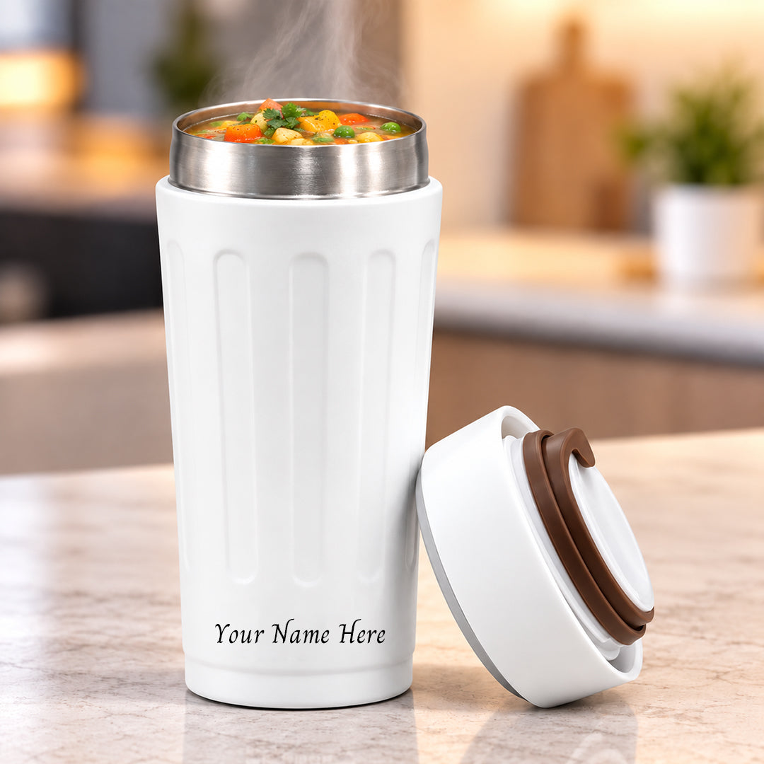 Personalised Milo Vacuum Food Jar | 6 Hours Hot 12 Hours Cold - White