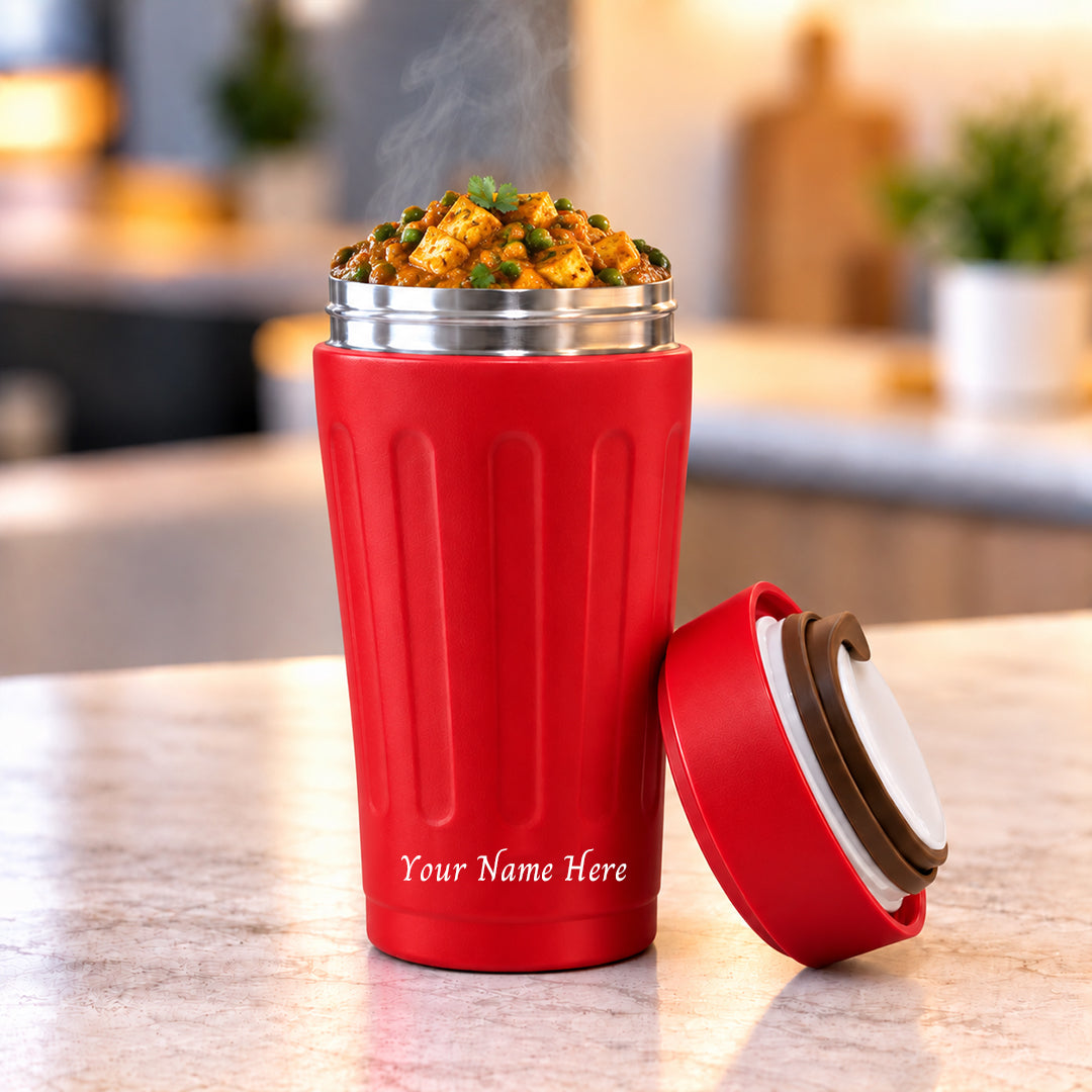 Personalised Milo Vacuum Food Jar | 6 Hours Hot 12 Hours Cold - Red