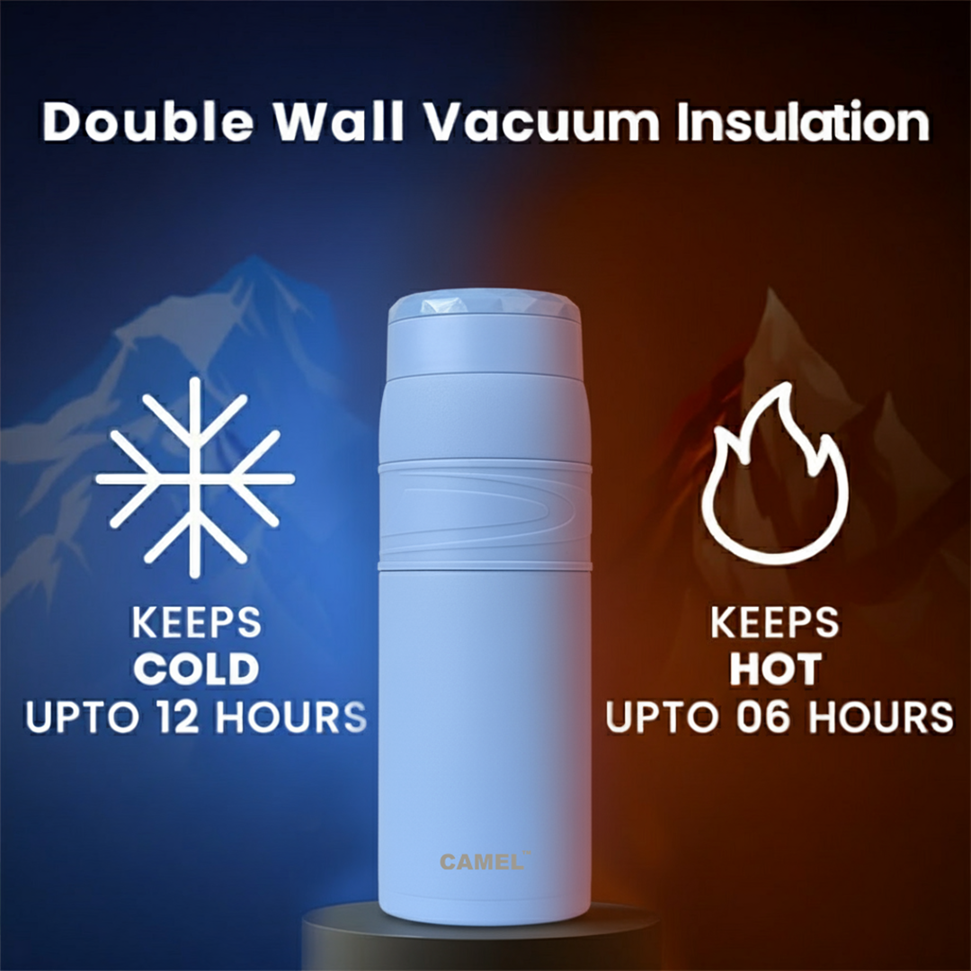 Terra Stainless Steel Vaccum Insulated Water Bottle with Rubber Grip - Blush Pink