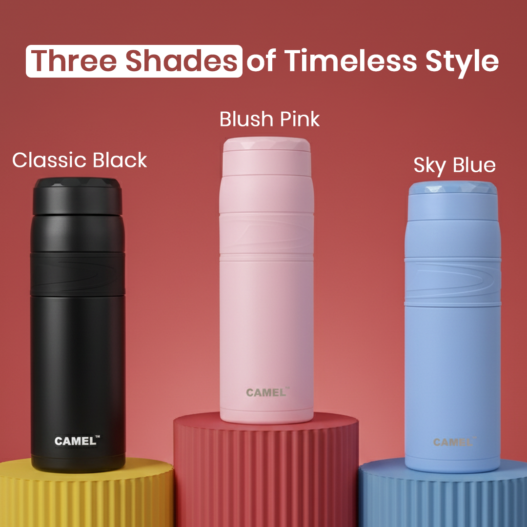 Terra Stainless Steel Vaccum Insulated Water Bottle with Rubber Grip - Blush Pink