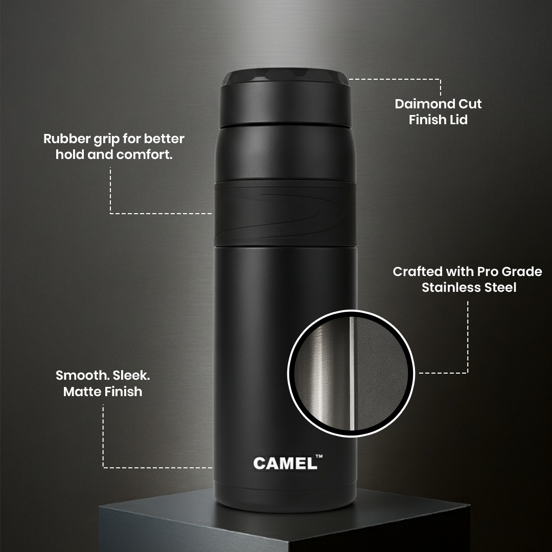 Terra Stainless Steel Vaccum Insulated Water Bottle with Rubber Grip - Blush Pink