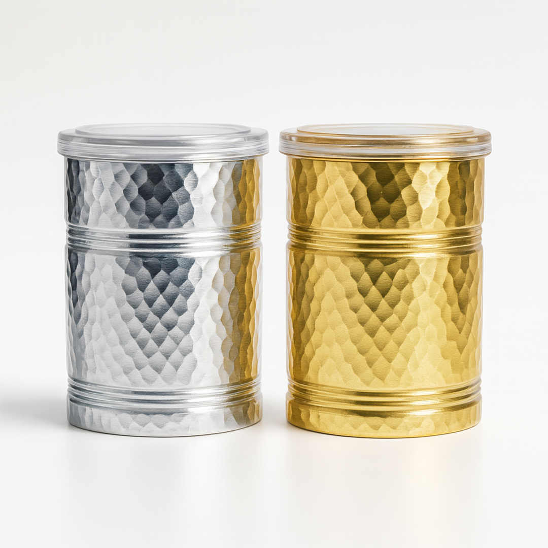 2 Pcs Hammered Jar with Airtight Lid x Eva