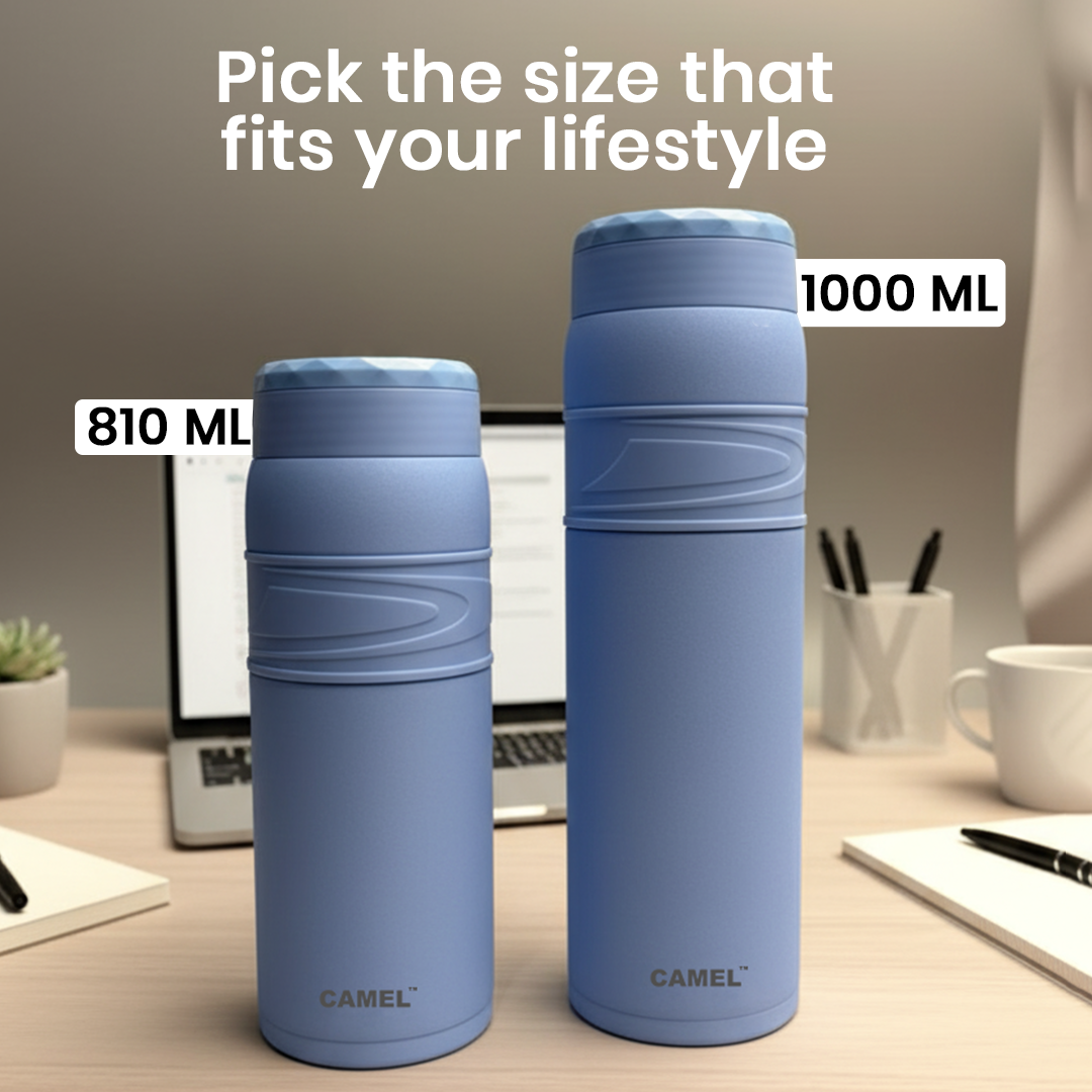 Terra Stainless Steel Vaccum Insulated Water Bottle with Rubber Grip - Blush Pink