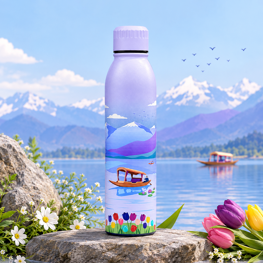 Splash Kashmir’s Tulip Garden UV Printed Vacuum Bottle | 6 Hours Hot & 12 Hours Cold