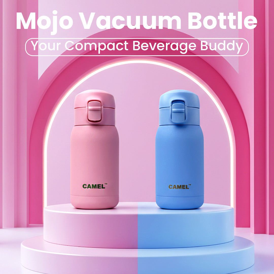 India's Most Smallest - Mojo Hot & Cold 260 ML Mini Vacuum Bottle - Blue