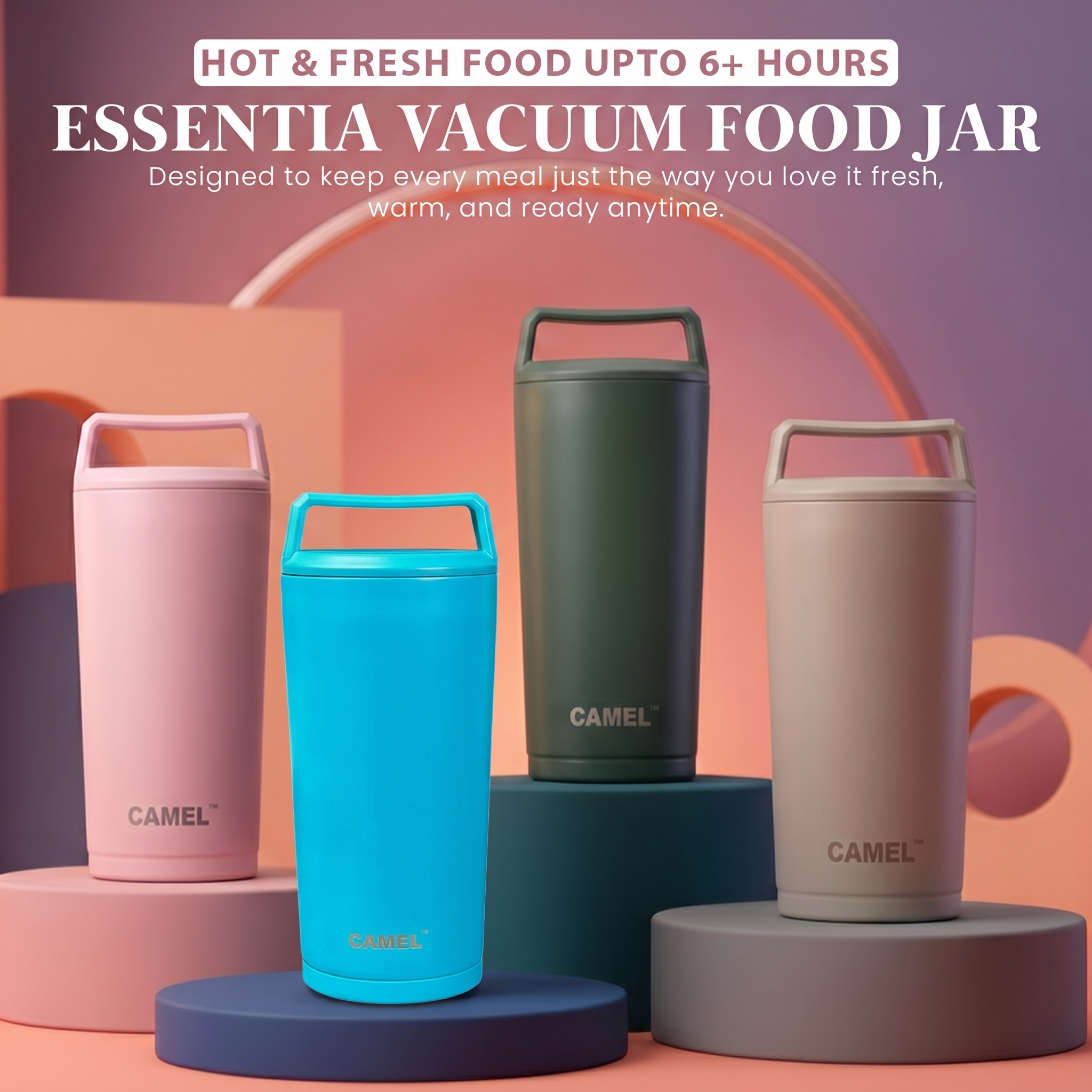 Essentia Double Wall Vacuum Food Jar (Grey) - India's Bestselling Vacuum Food Jar  | Hot Food Upto 6+ Hours