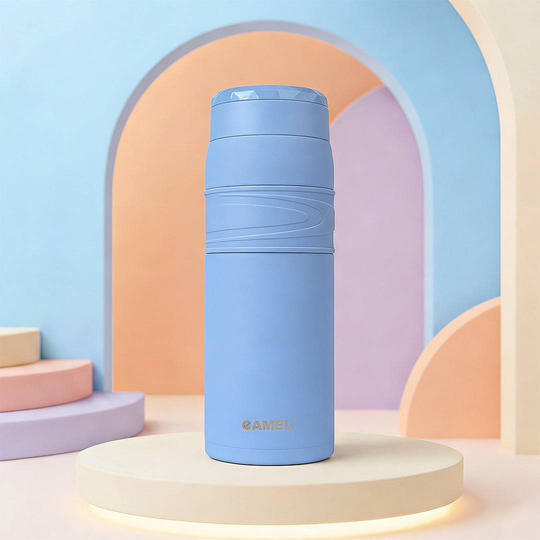 Terra Stainless Steel Vaccum Insulated Water Bottle with Rubber Grip - Sky Blue