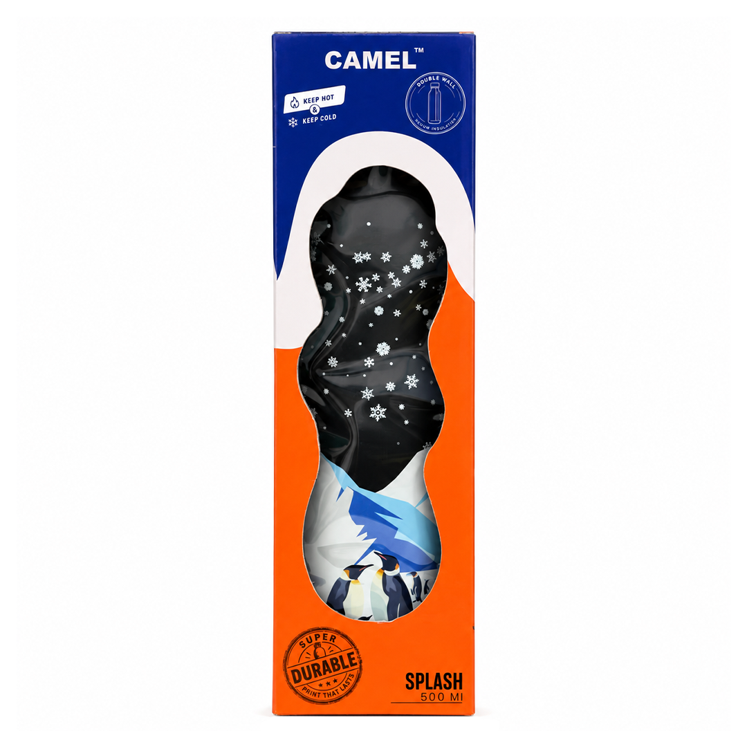Splash Antarctic Penguin Shores Garden UV Printed Vacuum Bottle | 6 Hours Hot & 12 Hours Cold