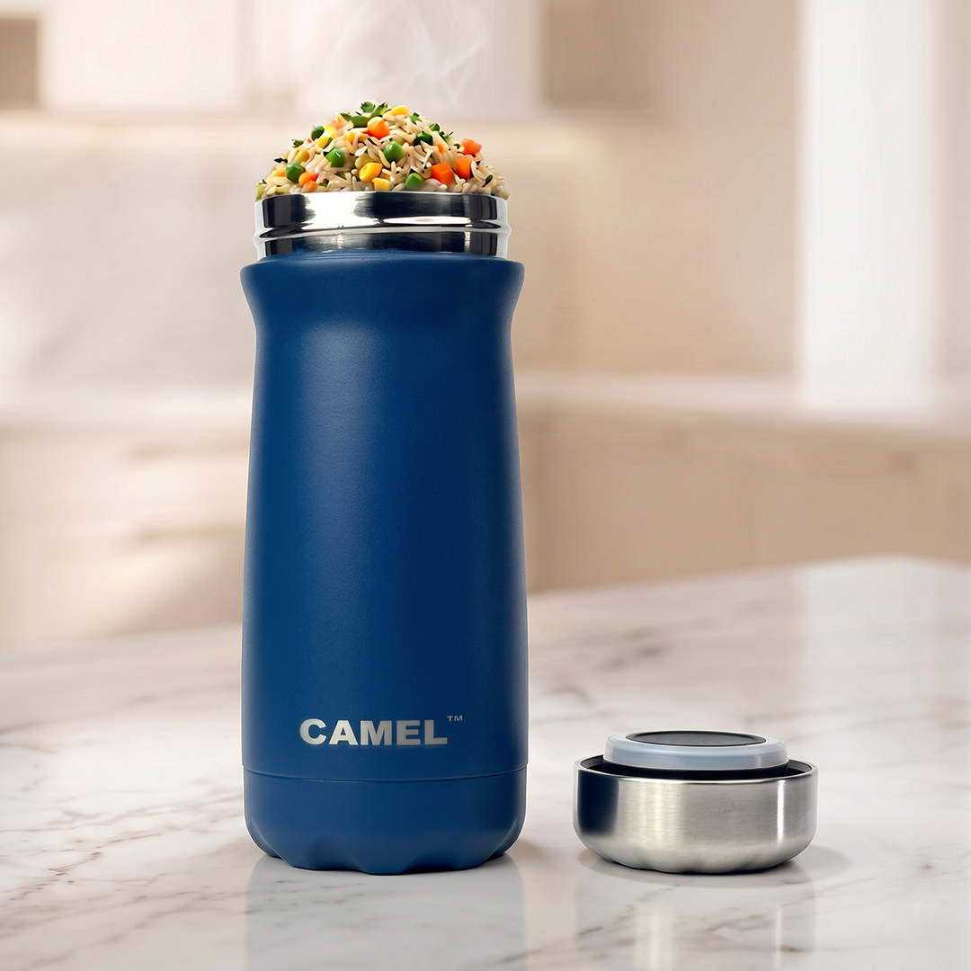 Bliss Double Wall Vacuum Food Jar (Dark Blue) - India's Bestselling Vacuum Food Jar | Hot Food Upto 6+ Hours