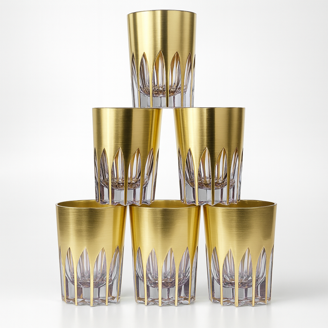 4" Diamond Glass - Set of 6 x Eva