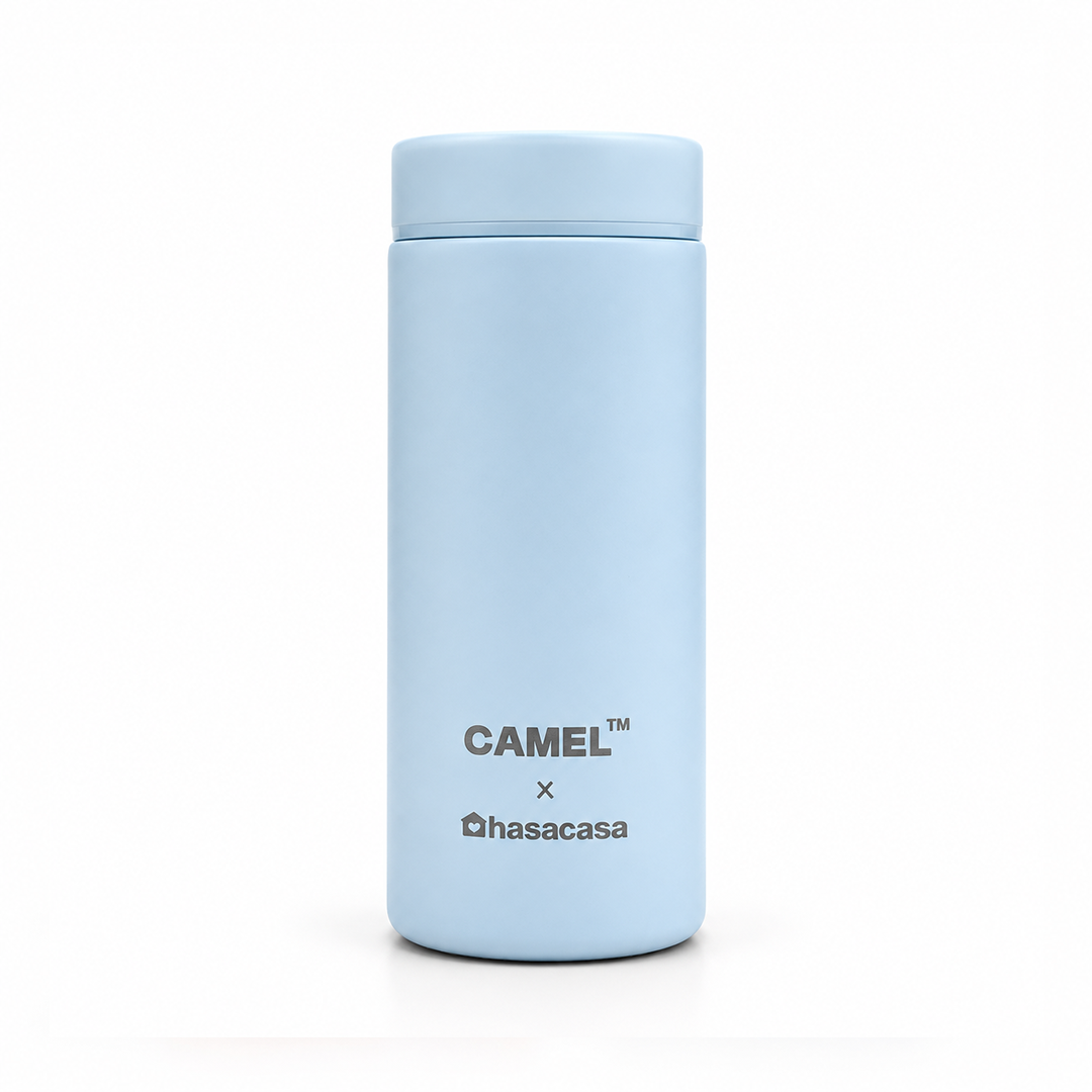 Personalised Ample Pocket Size Mini Vacuum Flask - Light Blue