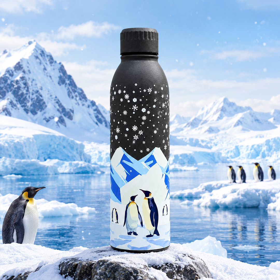 Splash Antarctic Penguin Shores Garden UV Printed Vacuum Bottle | 6 Hours Hot & 12 Hours Cold