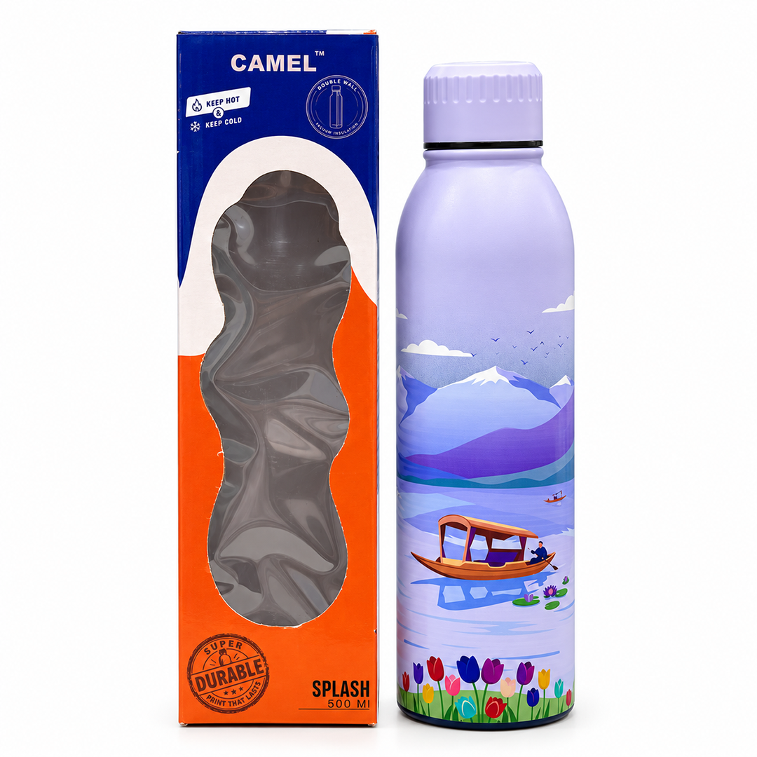 Splash Kashmir’s Tulip Garden UV Printed Vacuum Bottle | 6 Hours Hot & 12 Hours Cold
