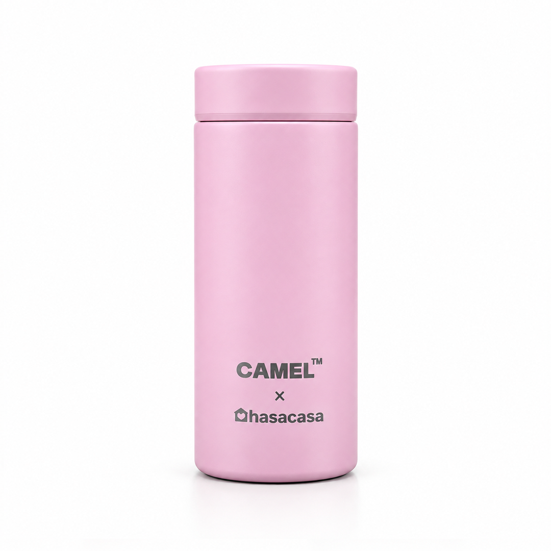 Personalised Ample Pocket Size Mini Vacuum Flask - Light Pink