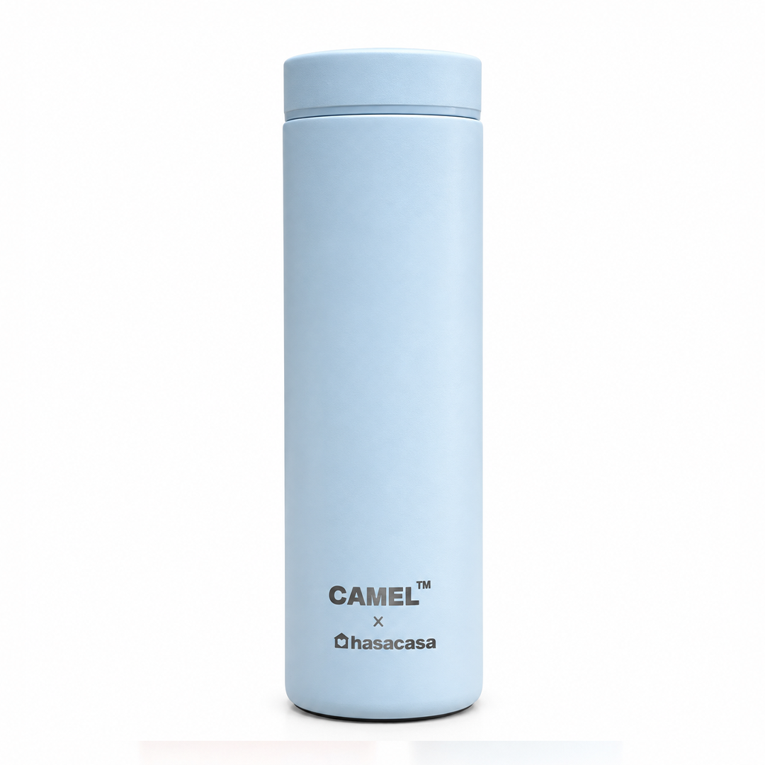 Personalised Ample Pocket Size Mini Vacuum Flask - Light Blue