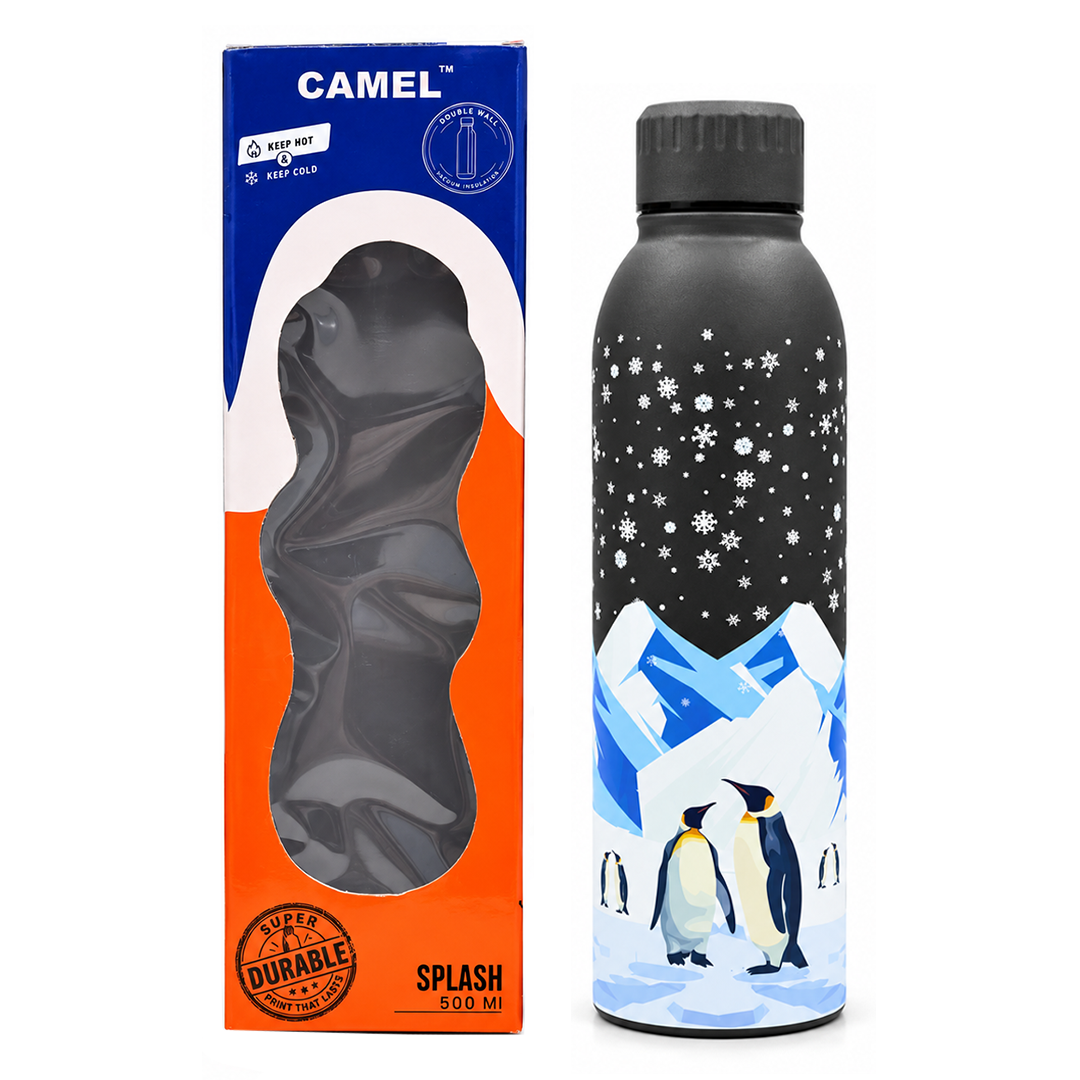 Splash Antarctic Penguin Shores Garden UV Printed Vacuum Bottle | 6 Hours Hot & 12 Hours Cold