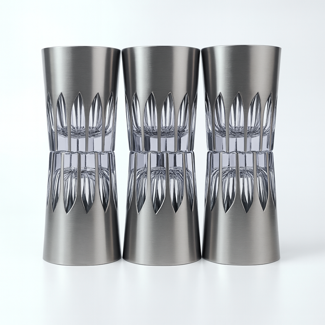 4" Diamond Glass - Set of 6 x Eva