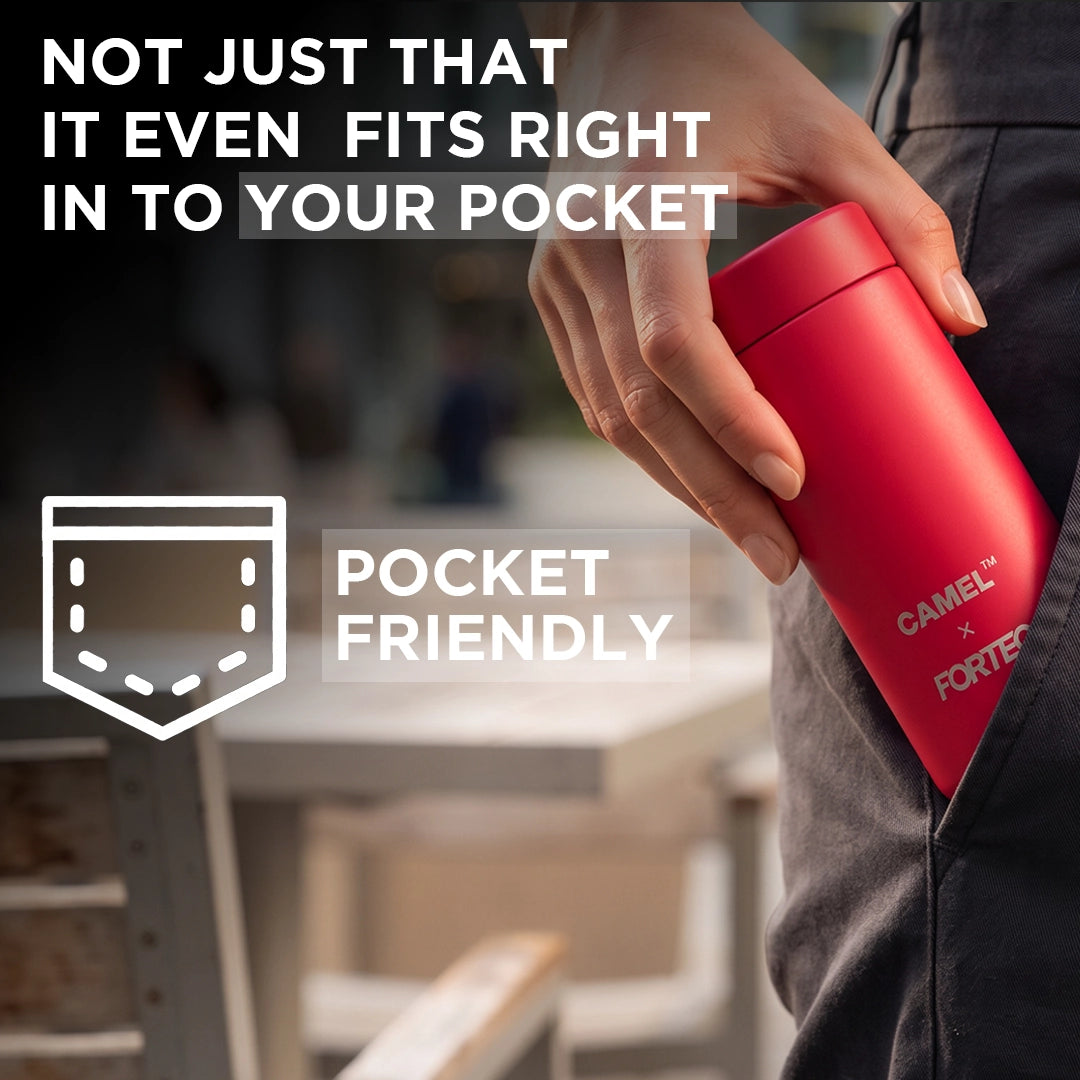Personalised Ample Pocket Size Mini Vacuum Flask - Set of 2