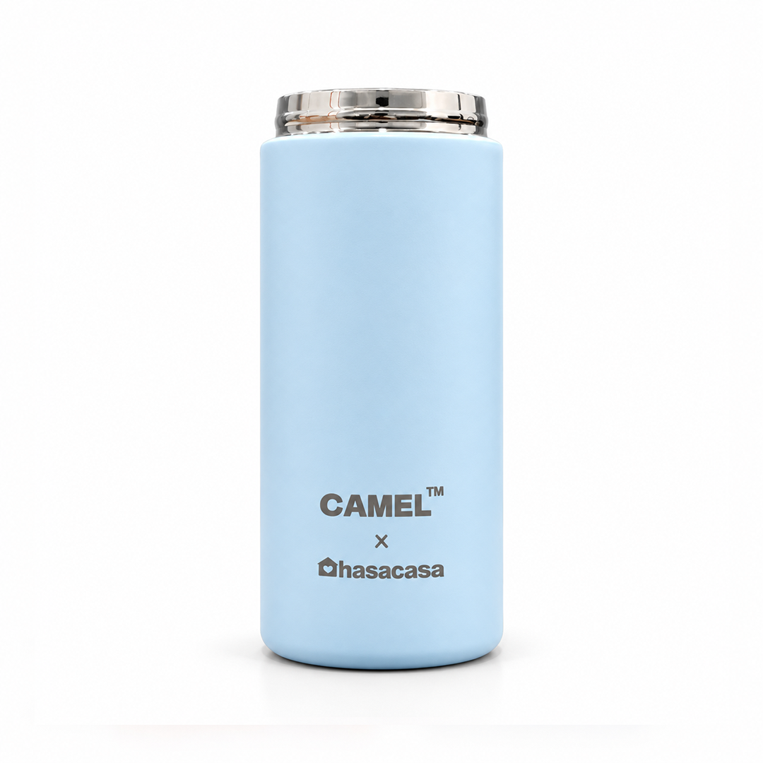 Personalised Ample Pocket Size Mini Vacuum Flask - Light Blue