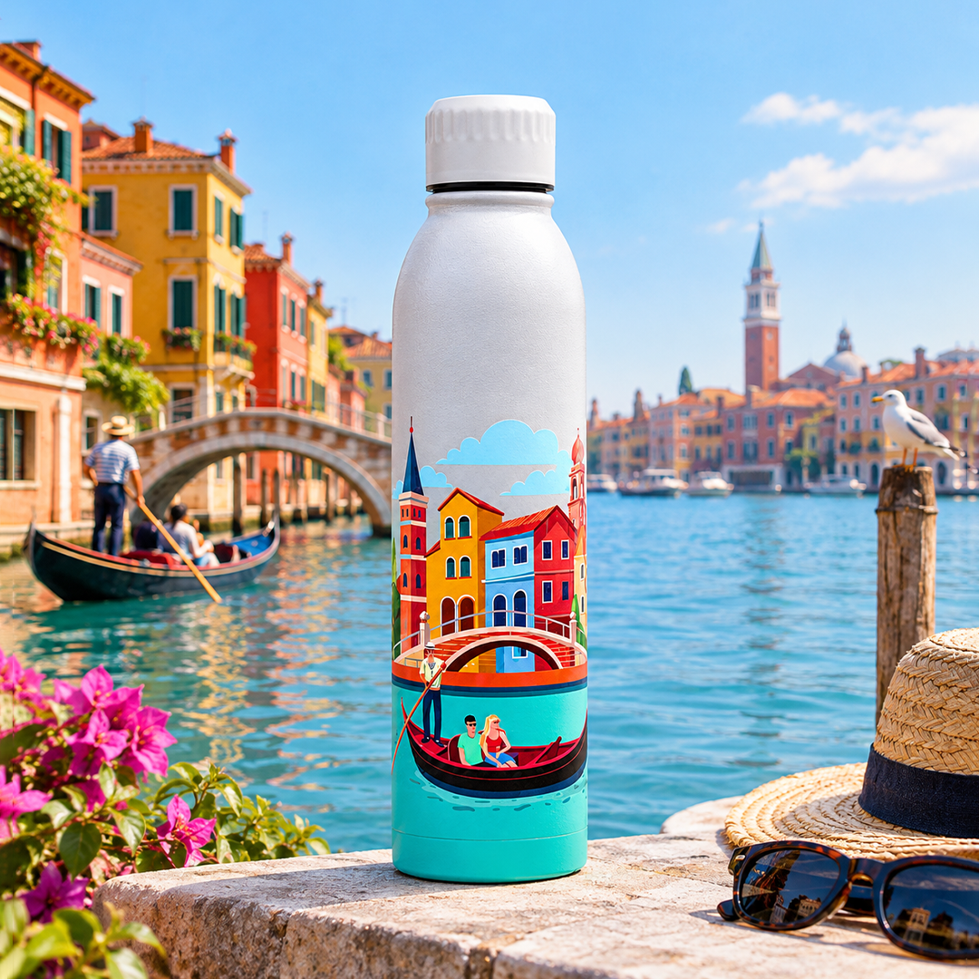 Splash French Riviera Escape UV Printed Vacuum Bottle | 6 Hours Hot & 12 Hours Cold