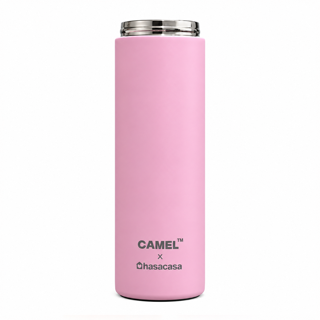 Personalised Ample Pocket Size Mini Vacuum Flask - Light Pink