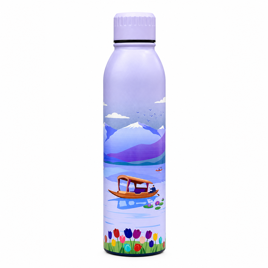 Splash Kashmir’s Tulip Garden UV Printed Vacuum Bottle | 6 Hours Hot & 12 Hours Cold
