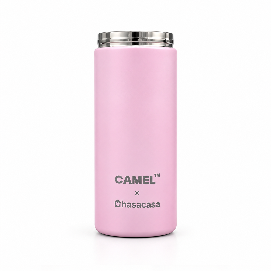 Personalised Ample Pocket Size Mini Vacuum Flask - Light Pink