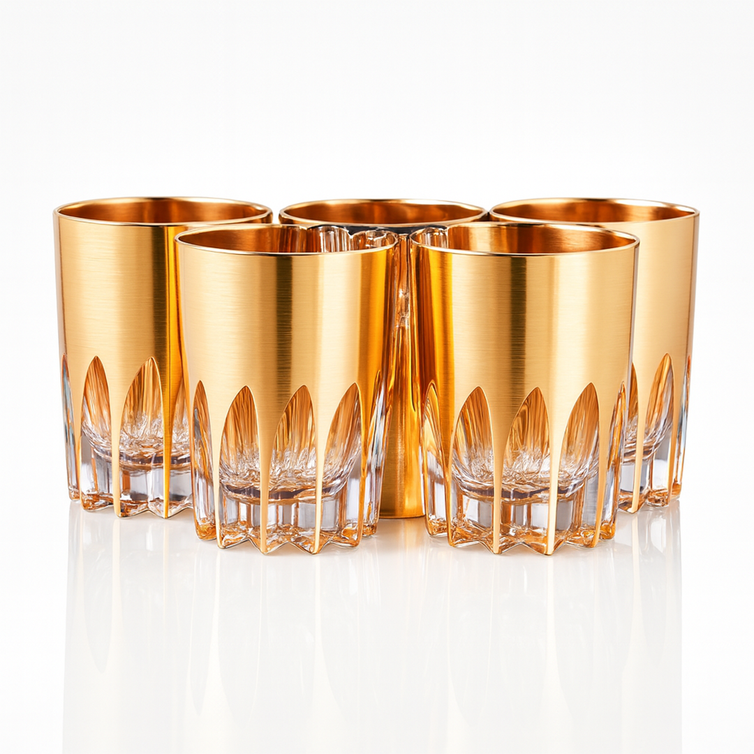 4" Diamond Glass - Set of 6 x Eva