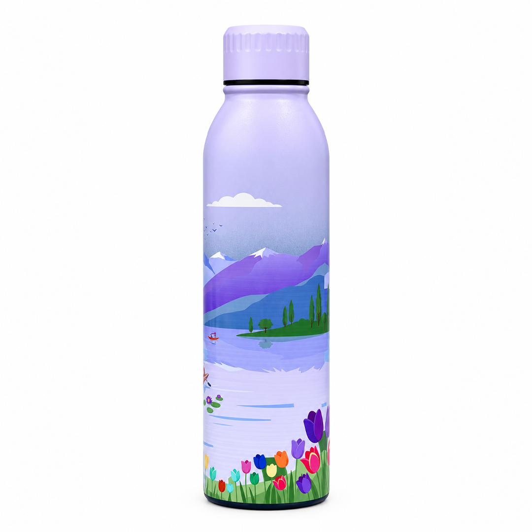 Splash Kashmir’s Tulip Garden UV Printed Vacuum Bottle | 6 Hours Hot & 12 Hours Cold