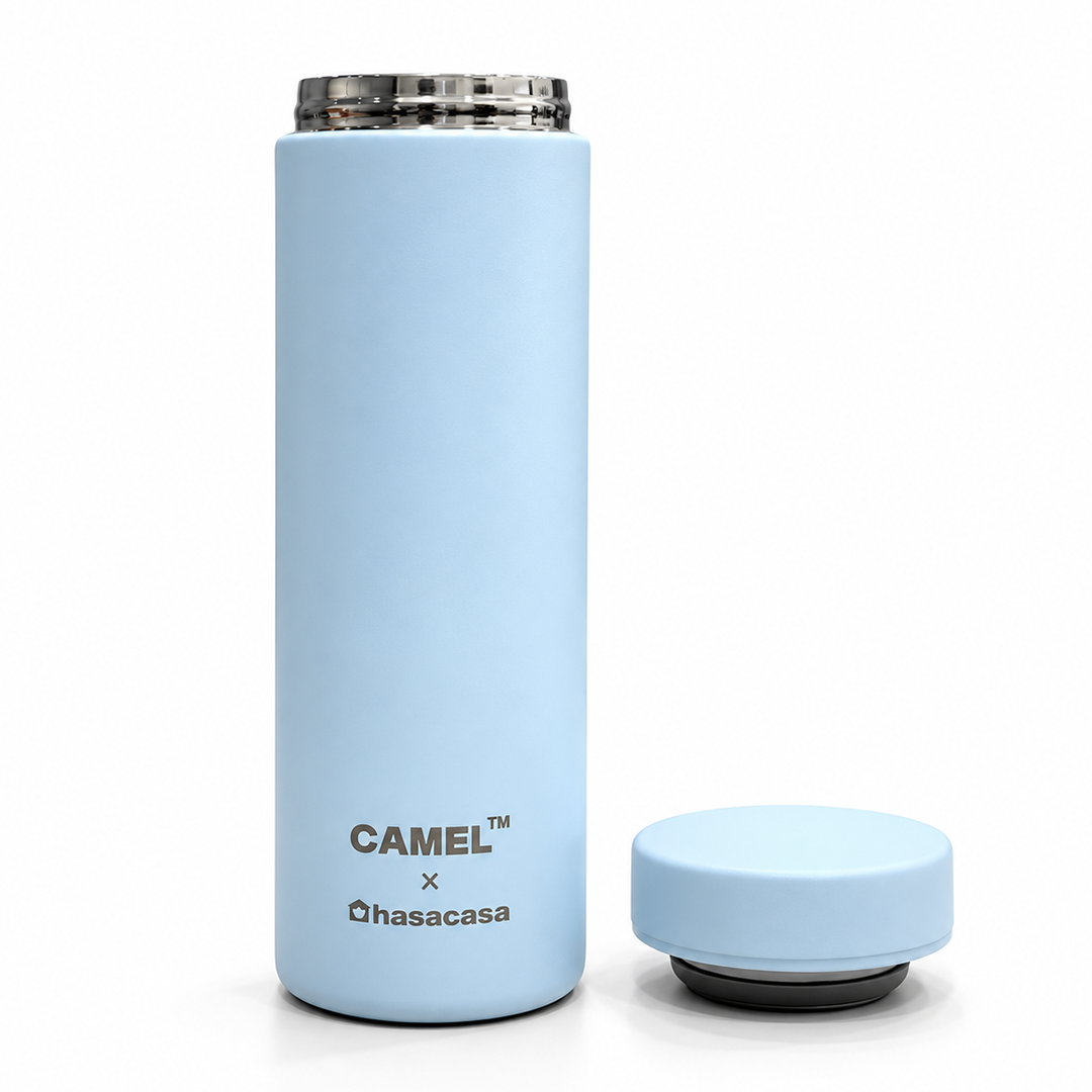Personalised Ample Pocket Size Mini Vacuum Flask - Light Blue