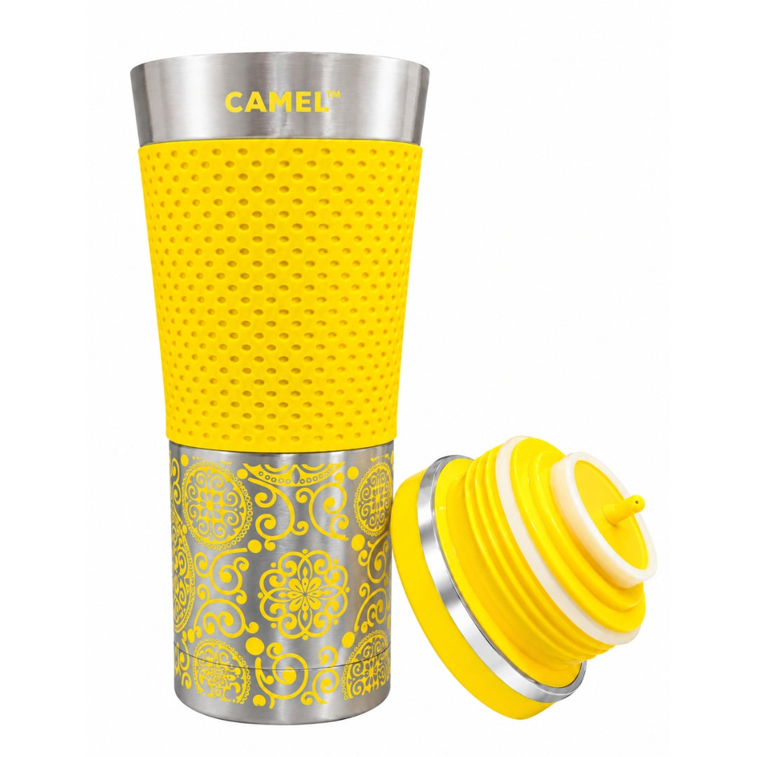 Camel Mahal - Rajasthan Heritage Designer Vacuum Tumbler (Jaisalmer Yellow)