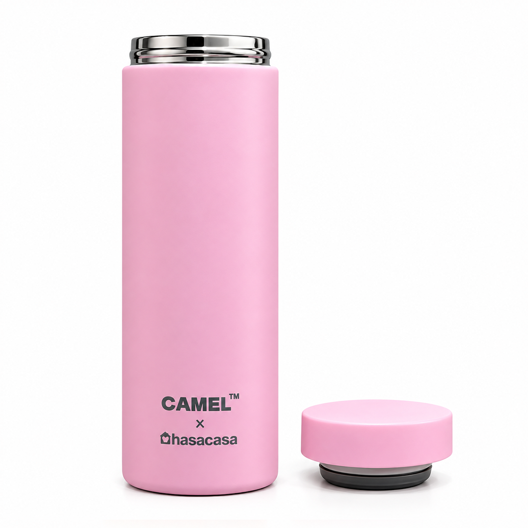 Personalised Ample Pocket Size Mini Vacuum Flask - Light Pink