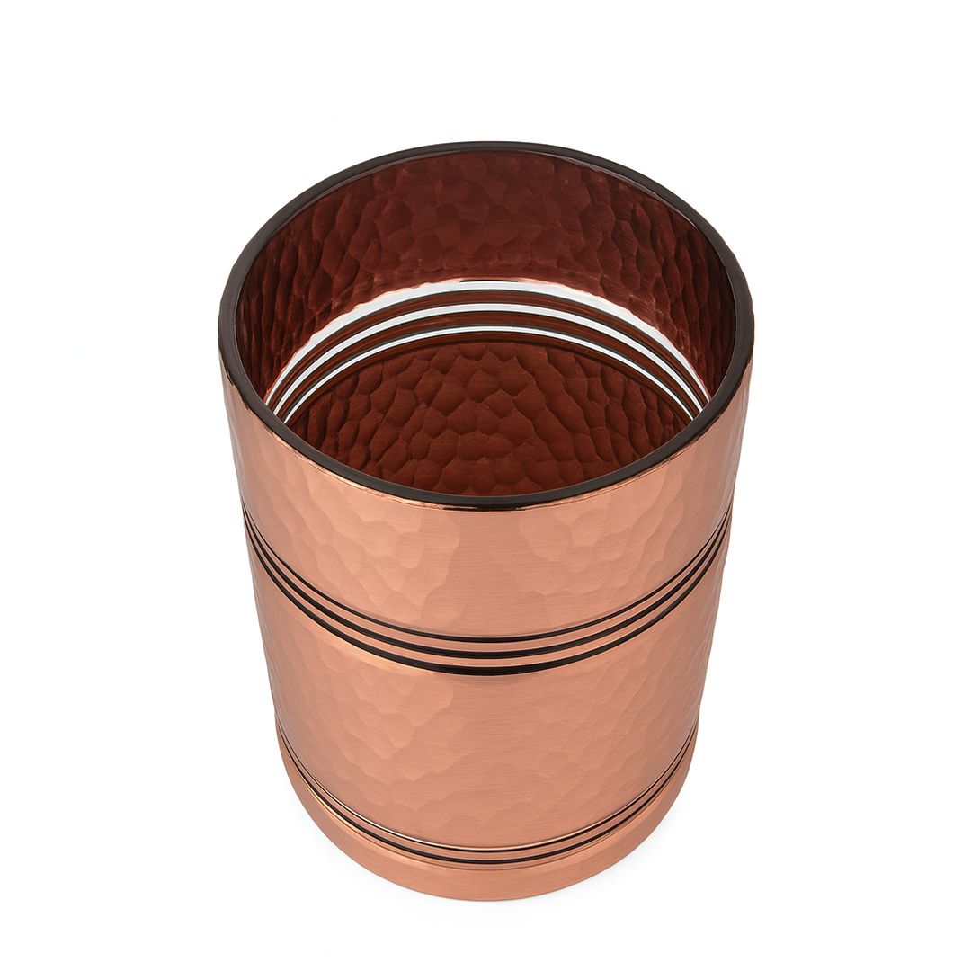 Eva X Camel Classic Multipurpose Vintage Hammered Jar with Airtight Lid - Rose Gold