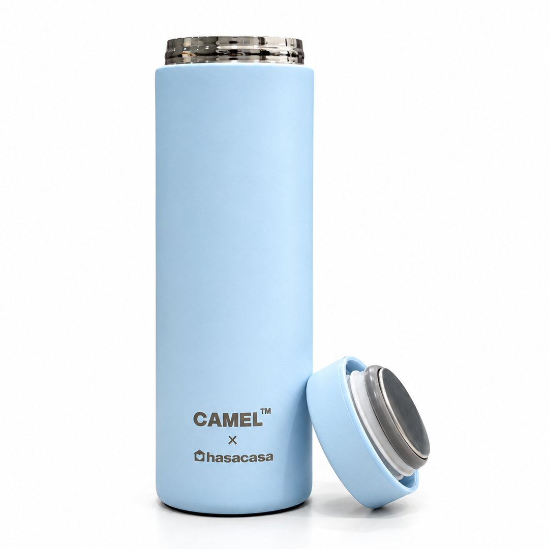 Personalised Ample Pocket Size Mini Vacuum Flask - Light Blue