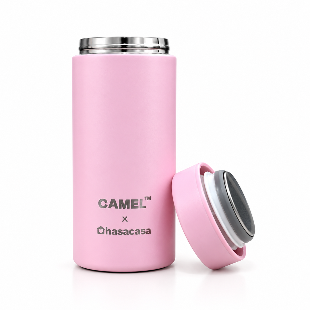 Personalised Ample Pocket Size Mini Vacuum Flask - Light Pink