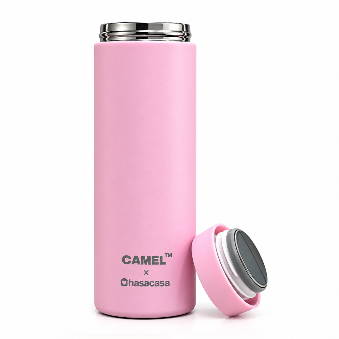 Personalised Ample Pocket Size Mini Vacuum Flask - Light Pink