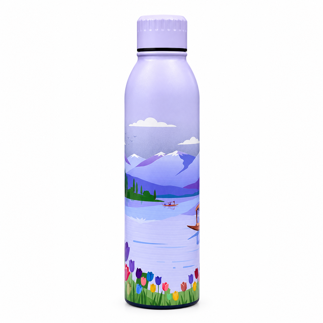 Splash Kashmir’s Tulip Garden UV Printed Vacuum Bottle | 6 Hours Hot & 12 Hours Cold
