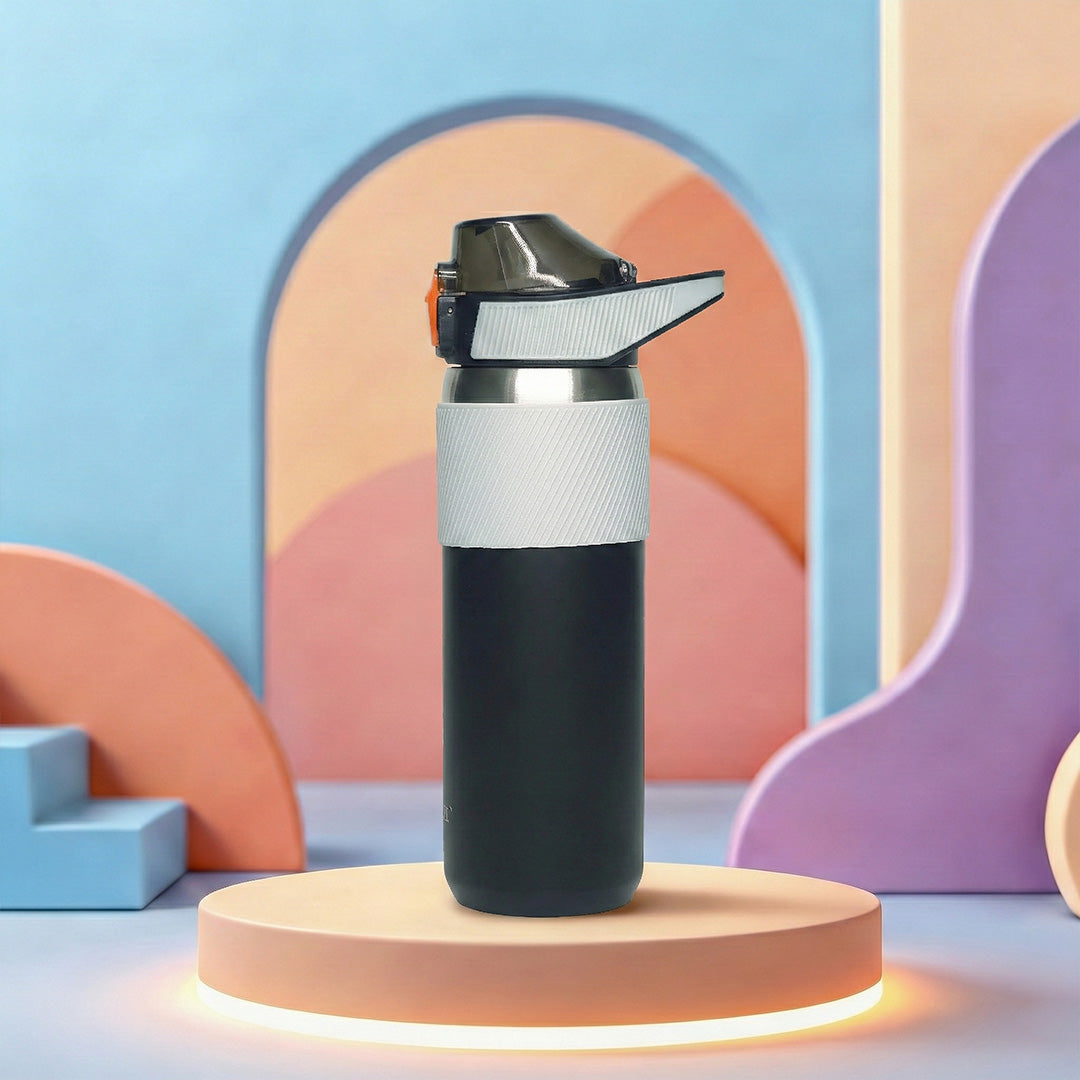 Fitsip Sporty Vacuum Bottle - 600ML - Grey Black