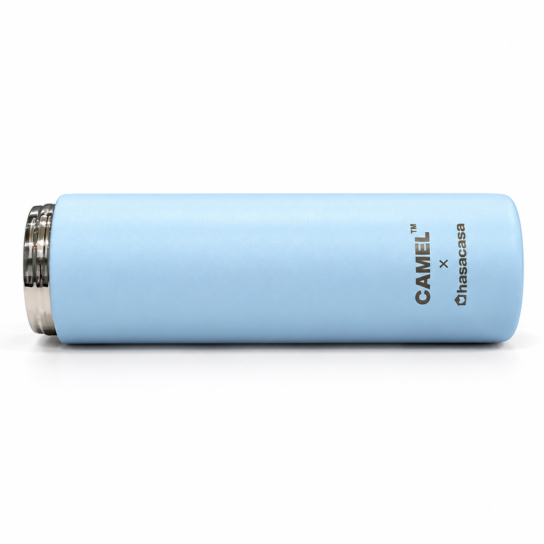 Personalised Ample Pocket Size Mini Vacuum Flask - Light Blue
