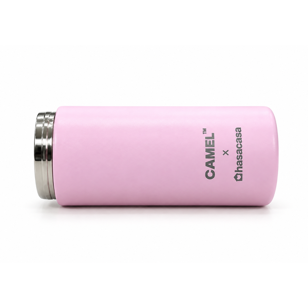 Personalised Ample Pocket Size Mini Vacuum Flask - Light Pink