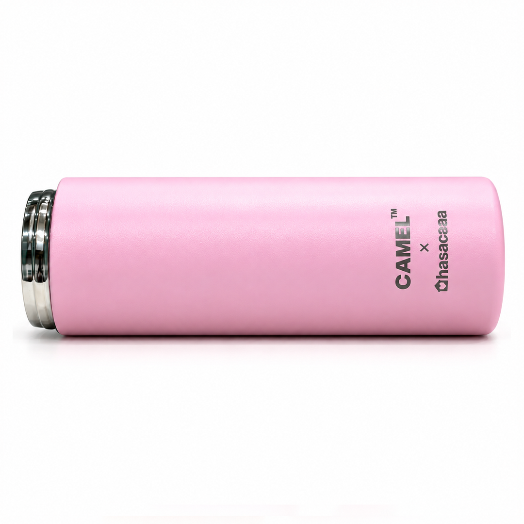 Personalised Ample Pocket Size Mini Vacuum Flask - Light Pink