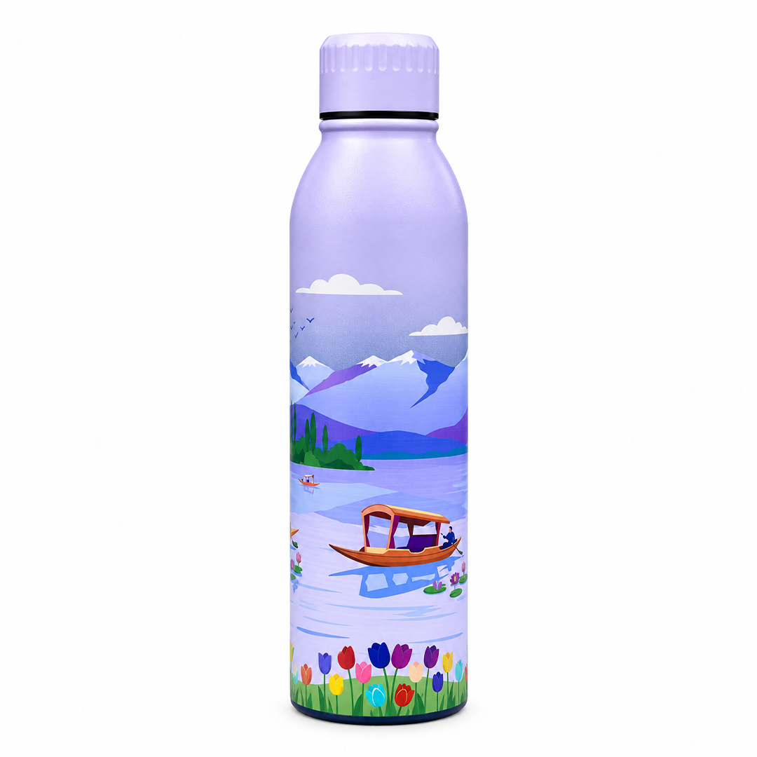 Splash Kashmir’s Tulip Garden UV Printed Vacuum Bottle | 6 Hours Hot & 12 Hours Cold