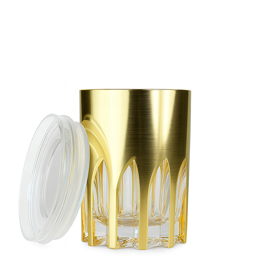 4" Diamond Canister with Airtight Lid x Eva - Golden