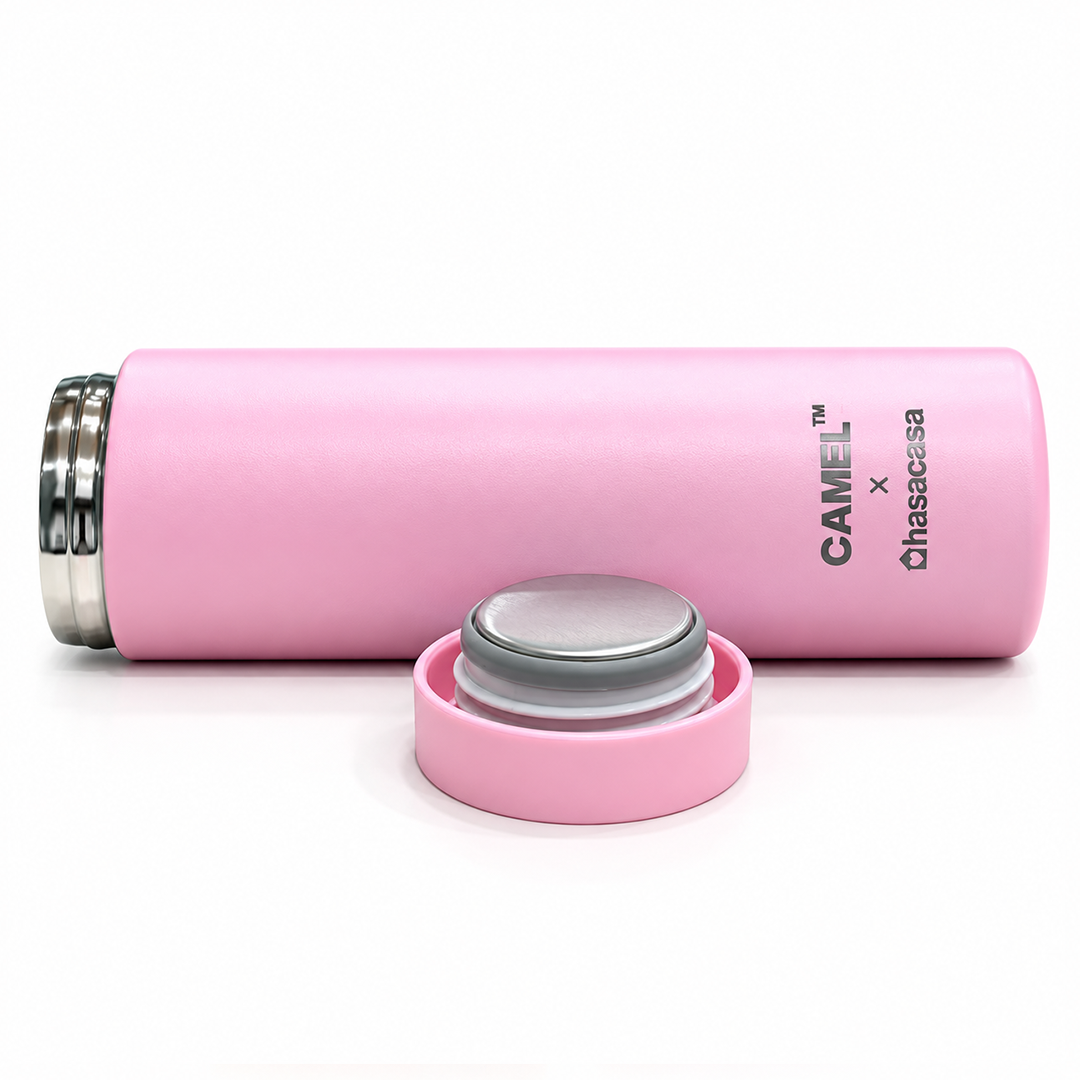Personalised Ample Pocket Size Mini Vacuum Flask - Light Pink