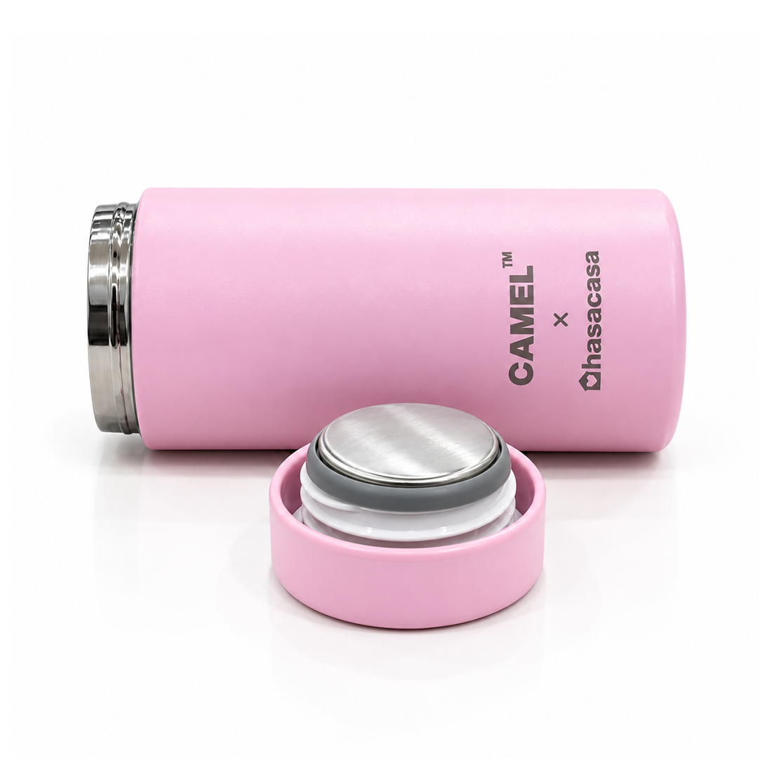 Personalised Ample Pocket Size Mini Vacuum Flask - Light Pink