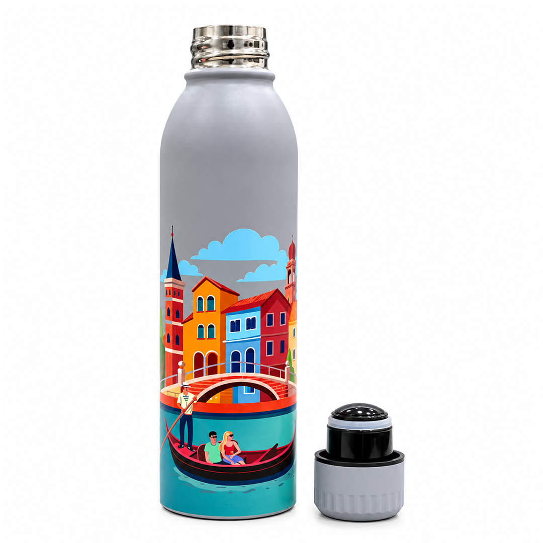 Splash French Riviera Escape UV Printed Vacuum Bottle | 6 Hours Hot & 12 Hours Cold
