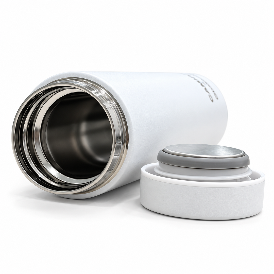 Ample Pocket Size Mini Vacuum Flask - White