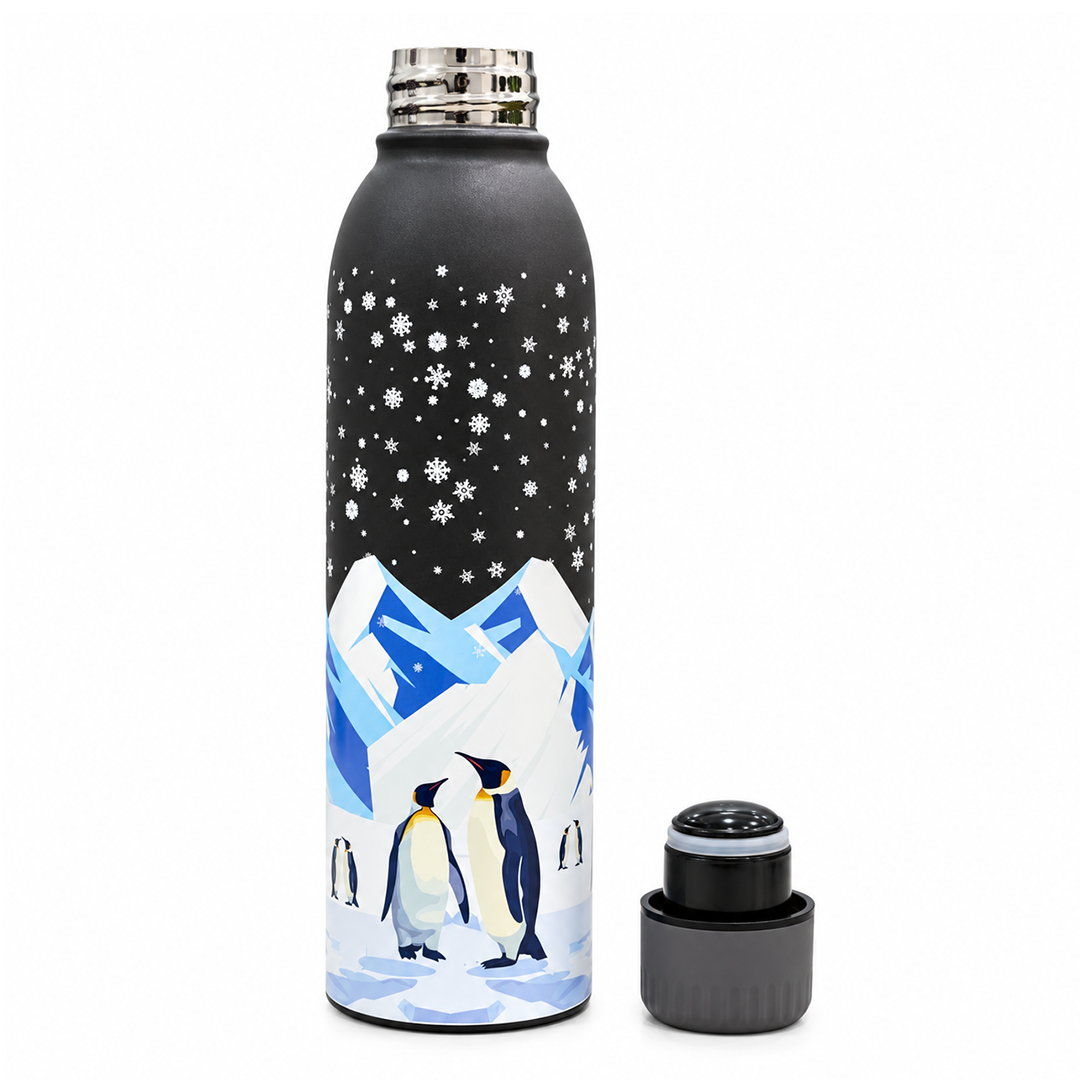 Splash Antarctic Penguin Shores Garden UV Printed Vacuum Bottle | 6 Hours Hot & 12 Hours Cold